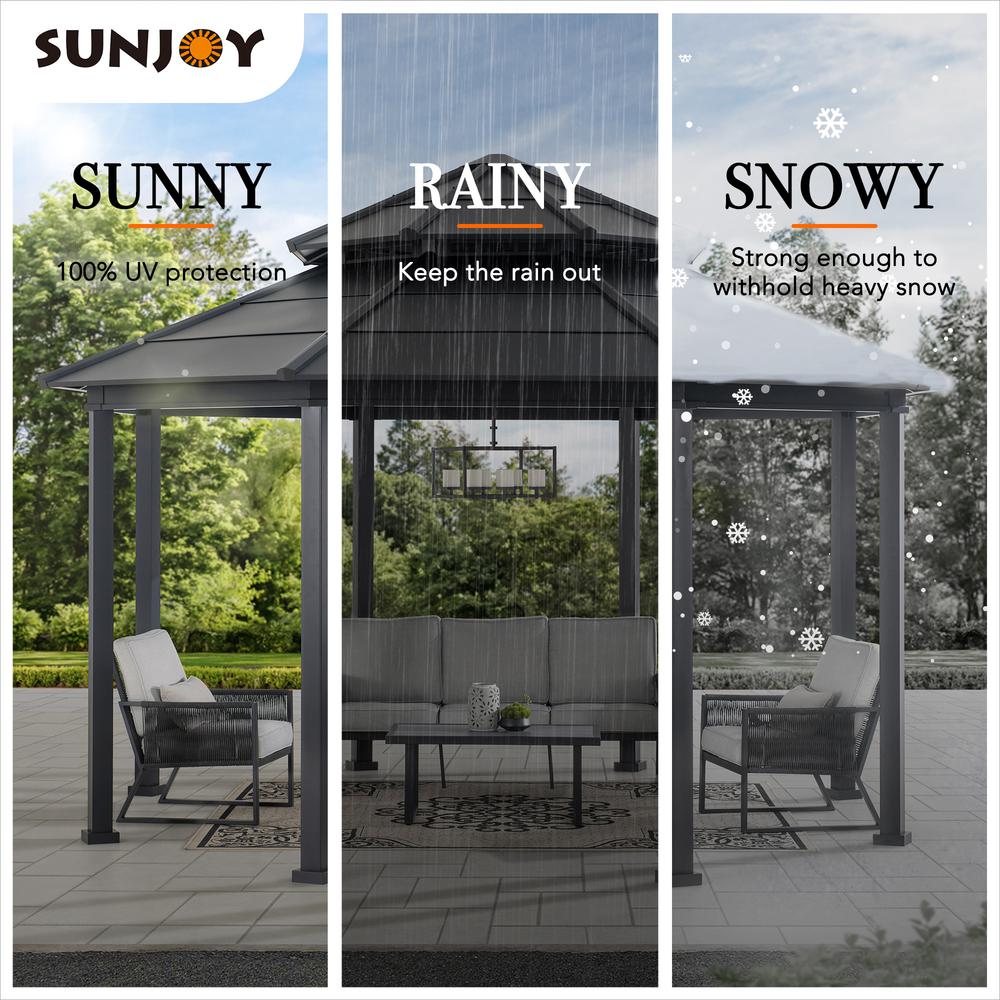 Sunjoy 15 x 15 ft. Outdoor Hardtop Octagon Double Tiered Metal Gazebo. Picture 10