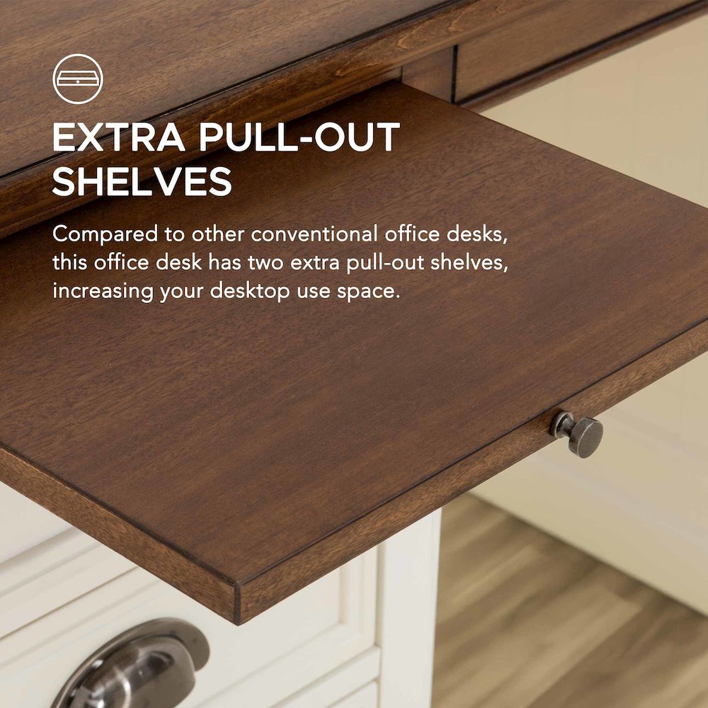 58 in. Richland Double Pedestal Desk, Home Office Computer Desk Work Station. Picture 4