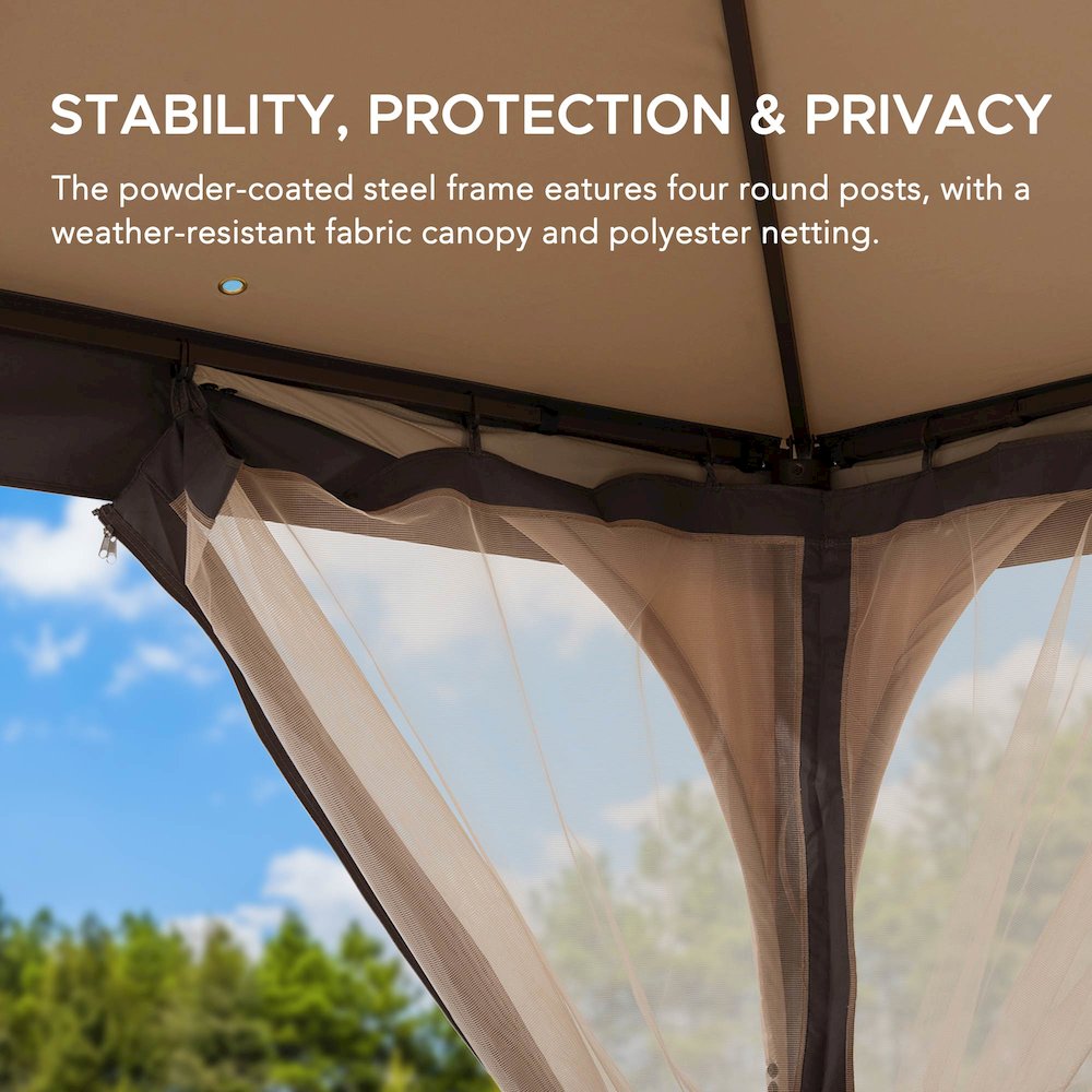Soft Top Outdoor Steel Frame Gazebo Canopy. Picture 4