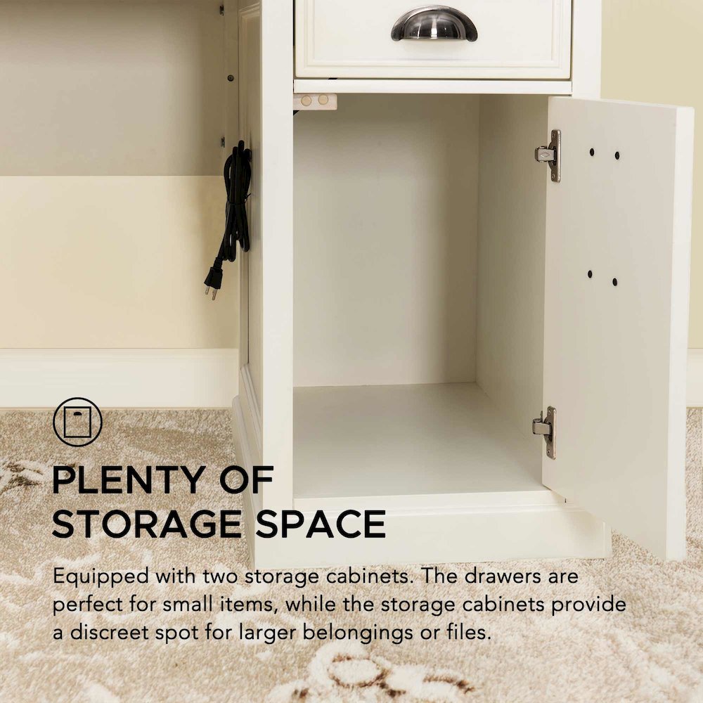 58 in. Richland Double Pedestal Desk, Home Office Computer Desk Work Station. Picture 8