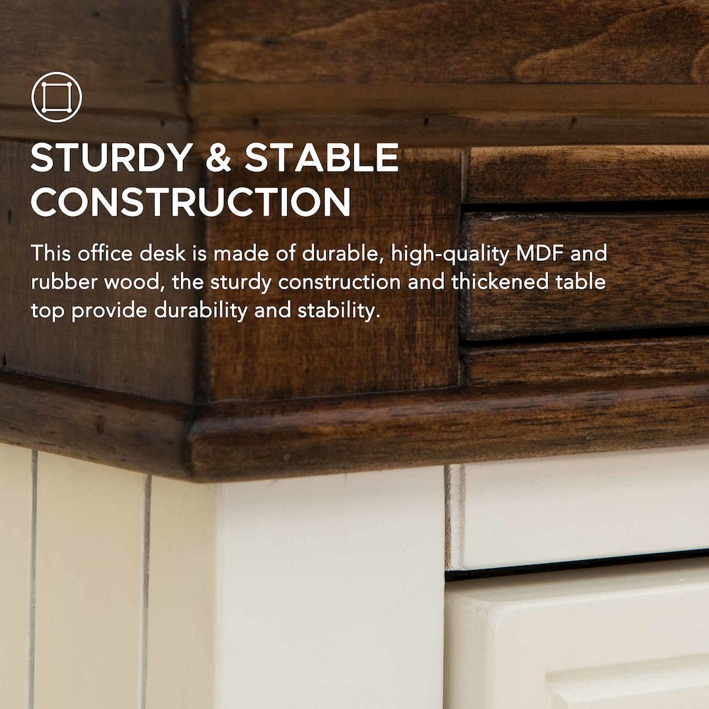 58 in. Richland Double Pedestal Desk, Home Office Computer Desk Work Station. Picture 9