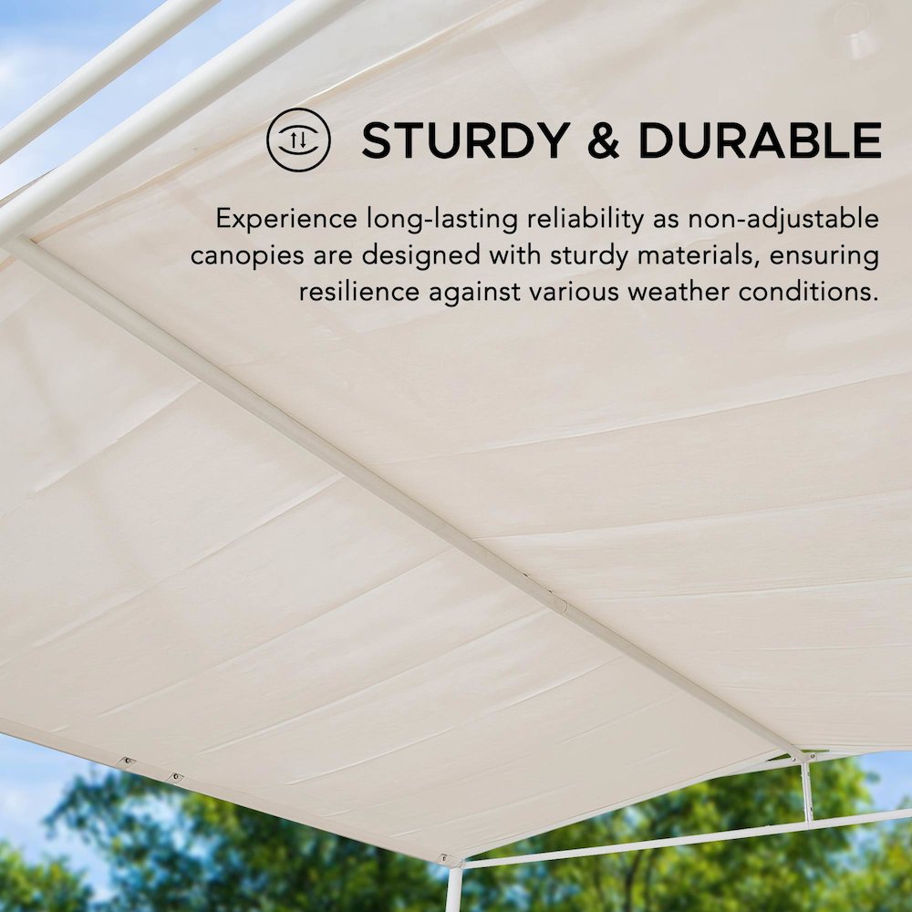 10 ft. x 10 ft. Patio Darkeford Metal Pergola With Grey Sling Fabric Canopy. Picture 1