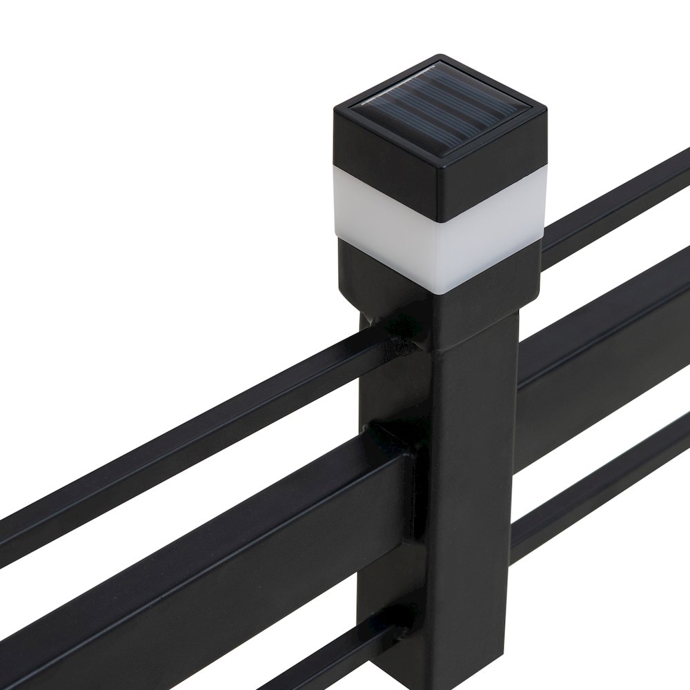 Sunjoy Cromwell Solar Garden Border Fencing Black (5PK). Picture 4