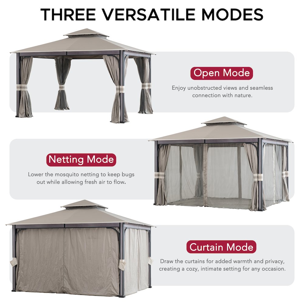 SummerCove Roberts 11 ft. x 13 ft. 2-tier Gazebo. Picture 6