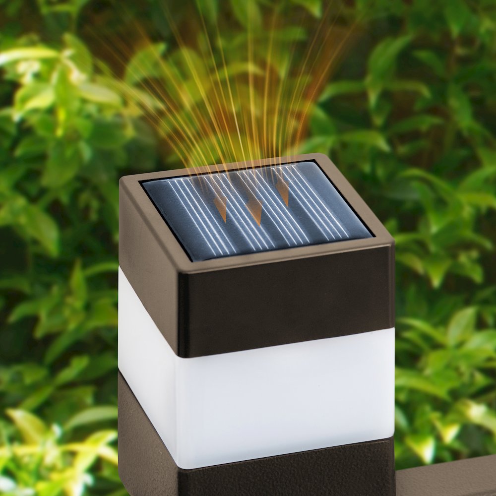 Sunjoy Cromwell Solar Garden Border Fencing Brown (5PK). Picture 4