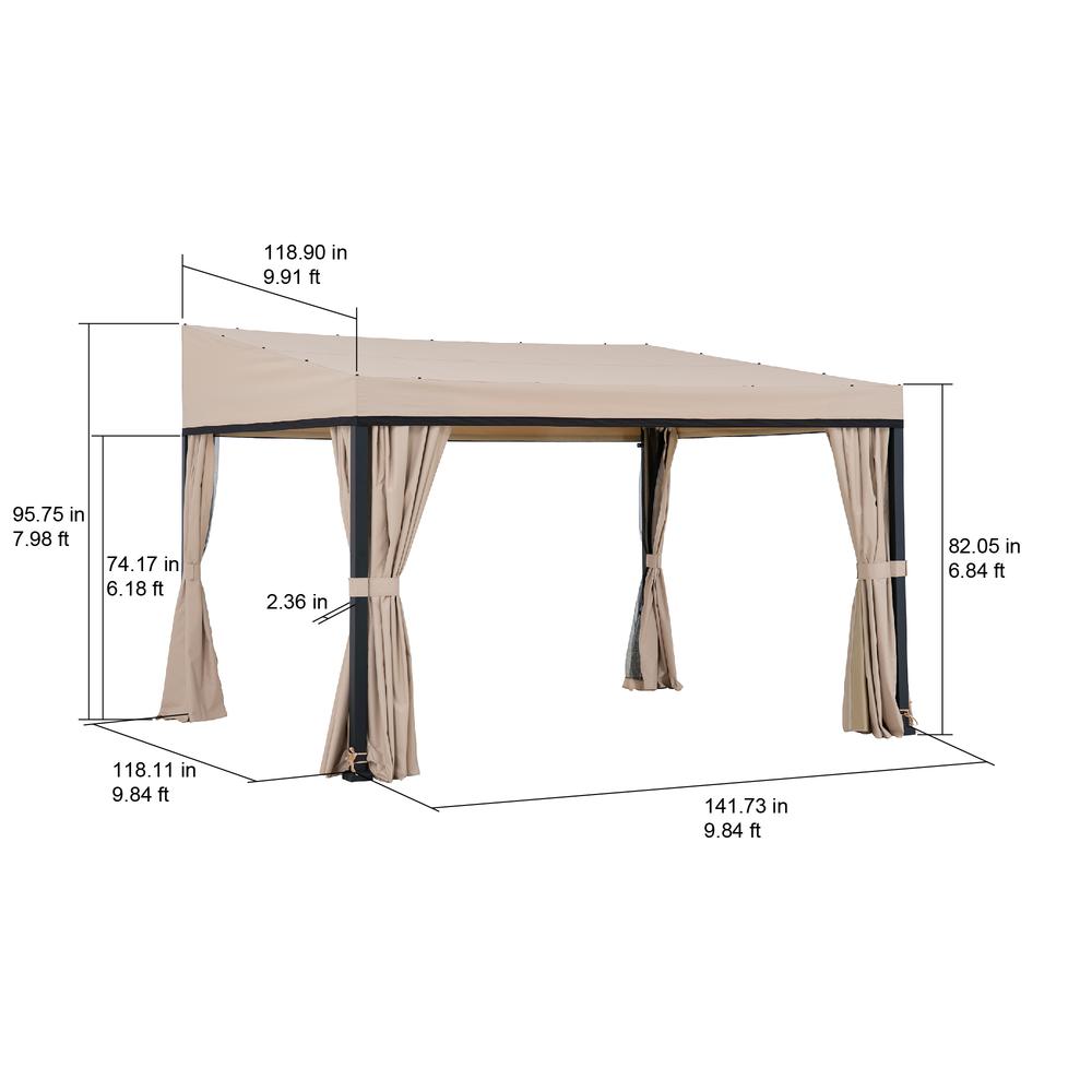 Sunjoy 10ft. x 12ft. Soft Top Gazebo with Curtain and Netting. Picture 4