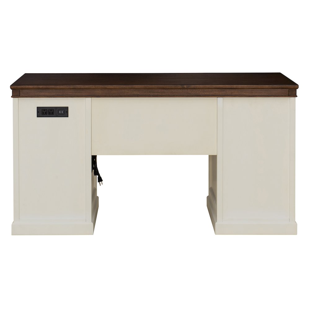 58 in. Richland Double Pedestal Desk, Home Office Computer Desk Work Station. Picture 6