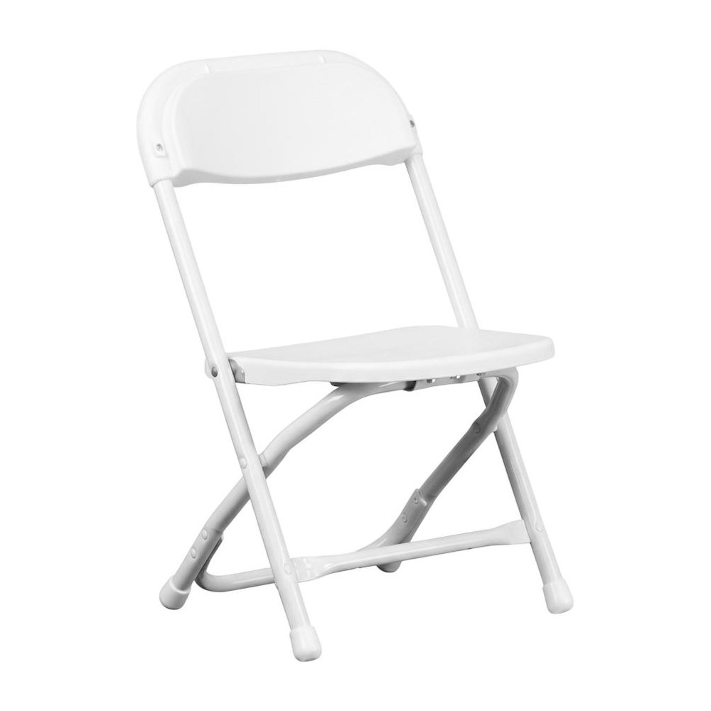 Kids White Plastic Folding Chair. Picture 1