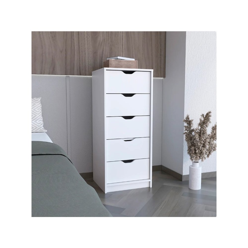 Basilea Tall Dresser White MDF. Picture 3
