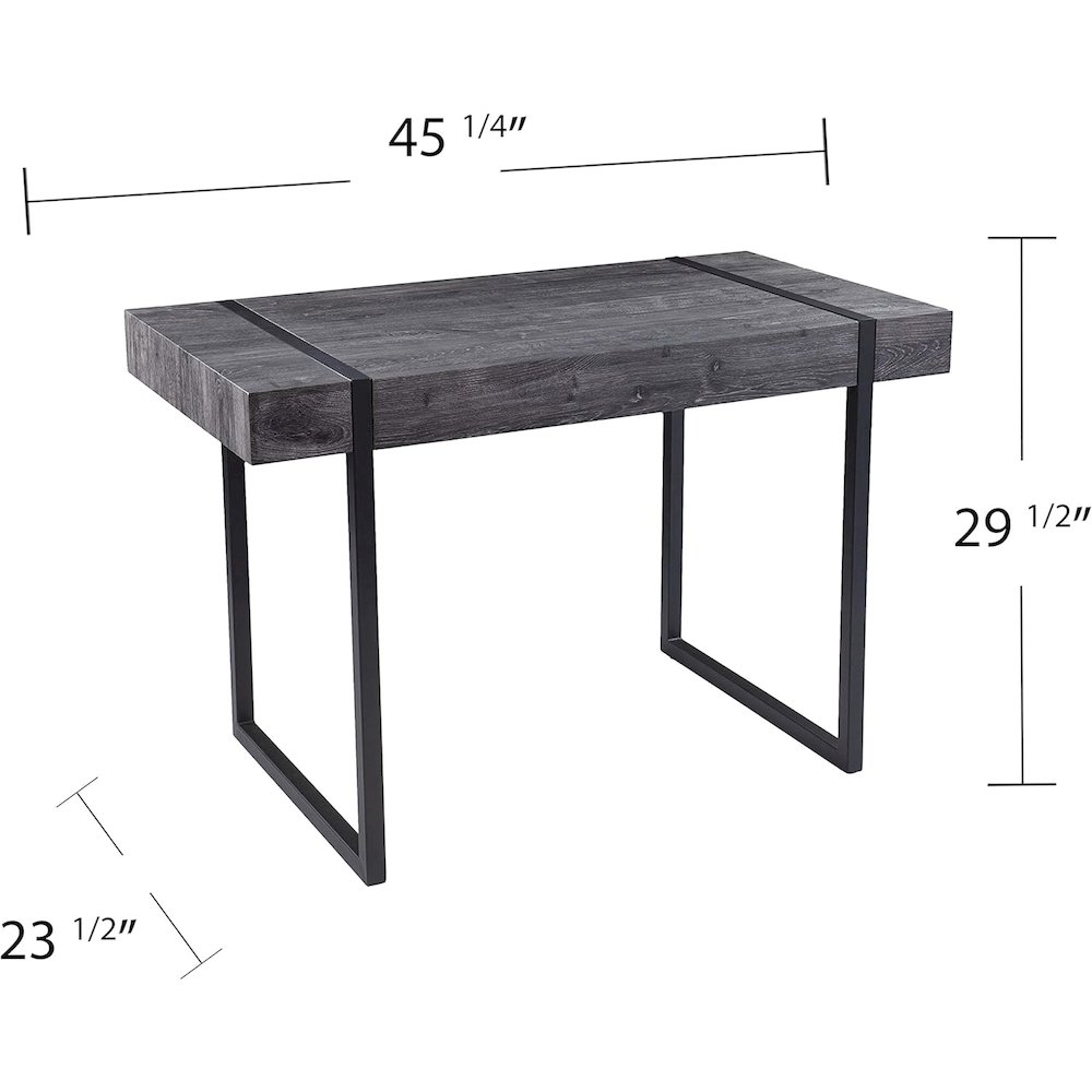 Harkriven Small Space Desk - Transitional Design, Black Iron and Wood. Picture 6