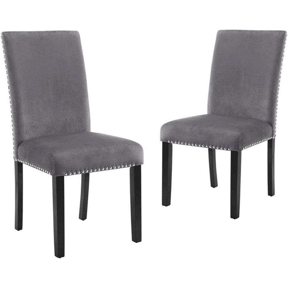 Celeste 5-Pc Faux Marble Round Dining Set  4 Chair-Gray. Picture 8