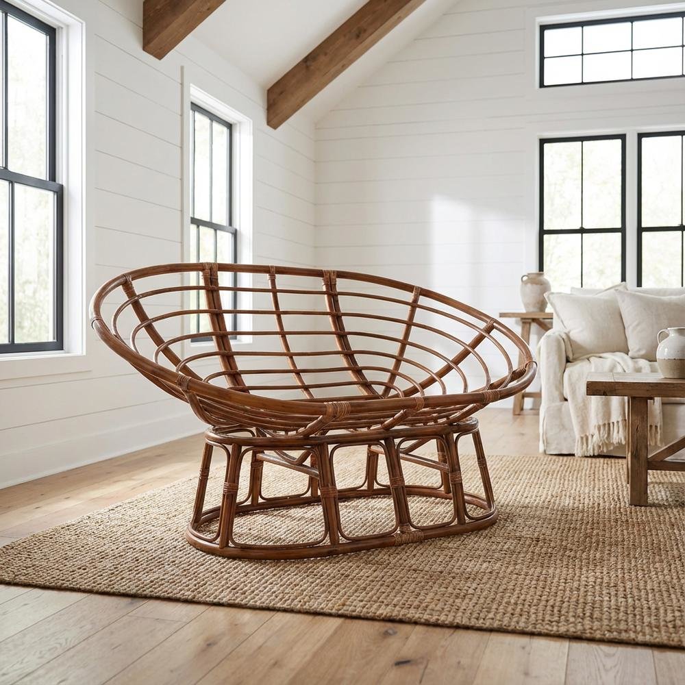 Rattan Double Papasan  Chair Frame Only. Picture 3