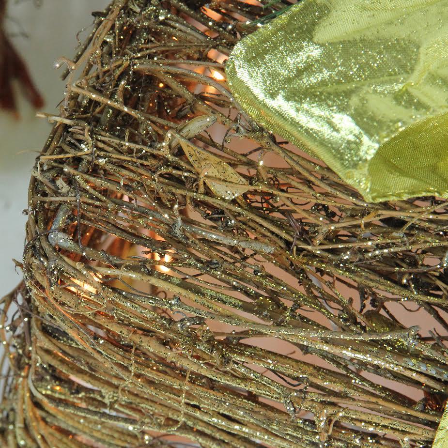 Set of 3 Brown and Green Lighted Glitter Gift Boxes Christmas Decoration 12". Picture 2