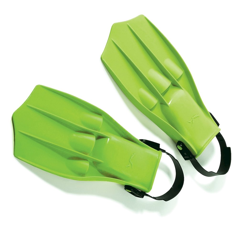Florescent Green Dolphin Recreational Children's Swim Fins  Size 5-7. Picture 1