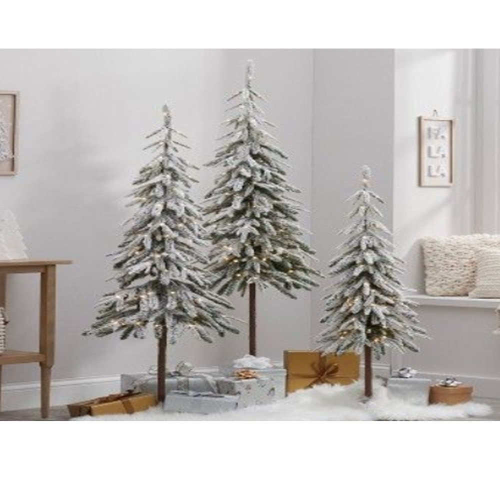 Pre-Lit Alpine Frosted Artificial Christmas Tree - 6' - Clear LED Lights. Picture 10