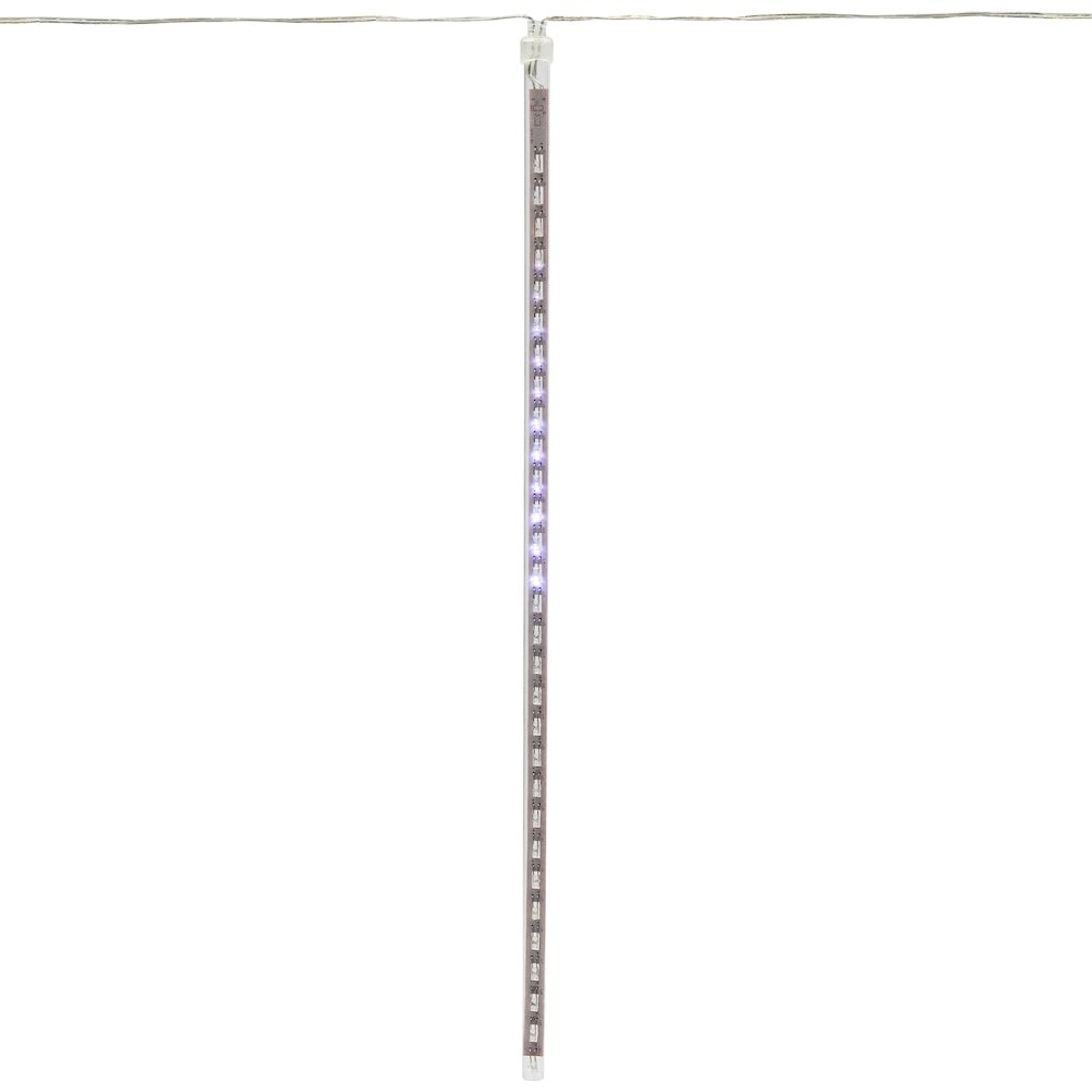 Set of 10 White LED Dripping Snowfall Icicle Christmas Lights - 20.5 ft Clear Wire. Picture 6