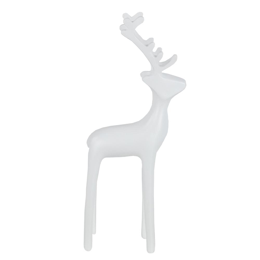 8.25" White Reindeer Christmas Decoration. Picture 6