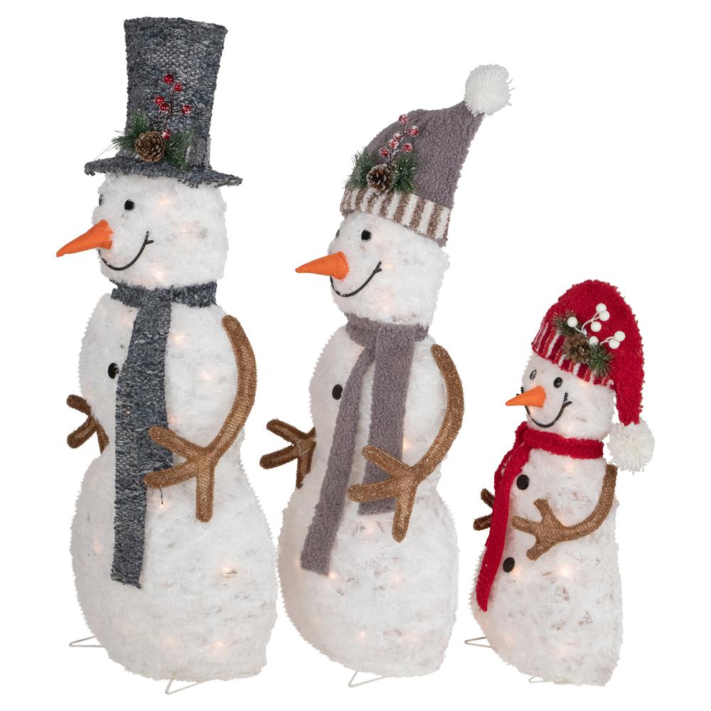 Set of 3 Lighted Snowman Family Outdoor Christmas Decoration 39.5". Picture 6