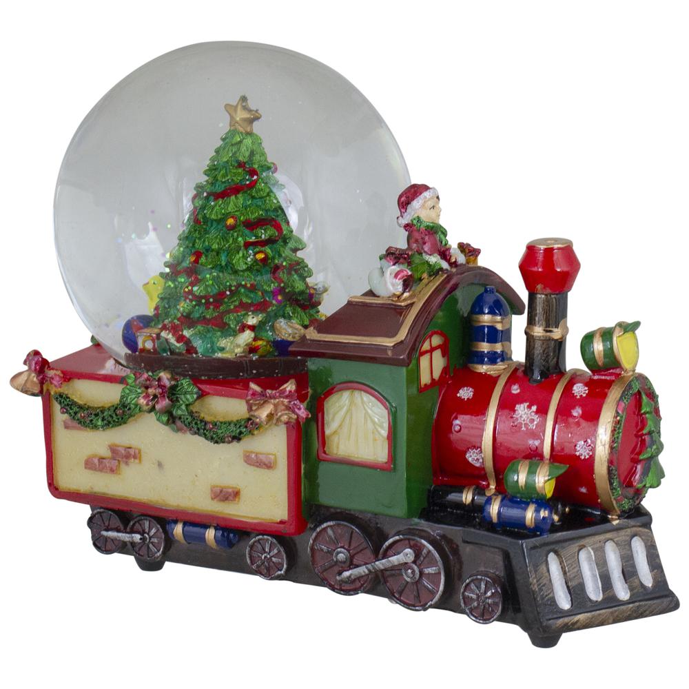 8 Christmas Train with Tree Musical Snow Globe Tabletop Decoration. Picture 6