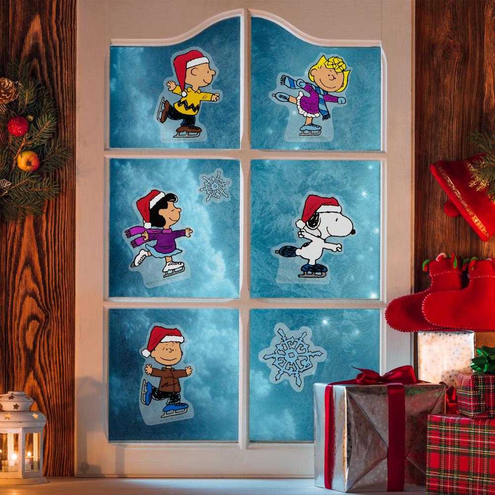 8-Piece Peanuts Christmas Nativity Double Sided Window Cling Decorations. Picture 2