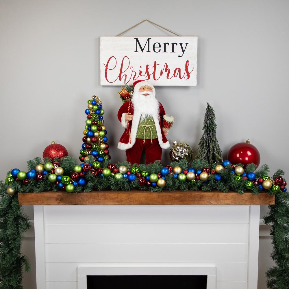 6' Multi-Color 2-Finish Shatterproof Ball Christmas Garland. Picture 2