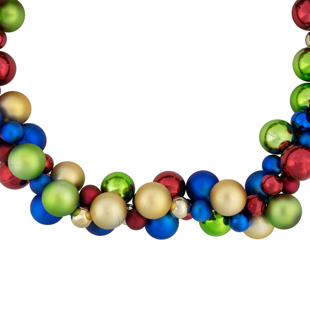 6' Multi-Color 2-Finish Shatterproof Ball Christmas Garland. Picture 6