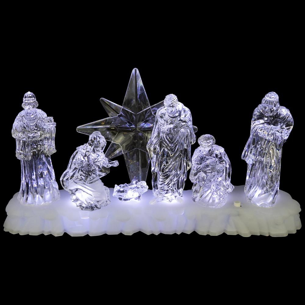 12.25" LED Lighted Nativity Scene Acrylic Christmas Decoration. Picture 6