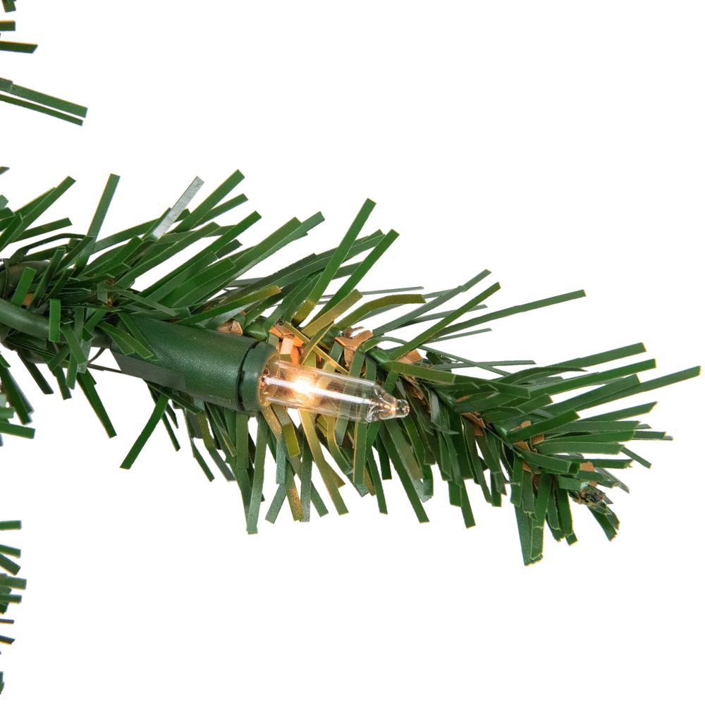 Pre-Lit Deluxe Dorchester Pine Artificial Christmas Wreath 12-Inch Clear Lights. Picture 3