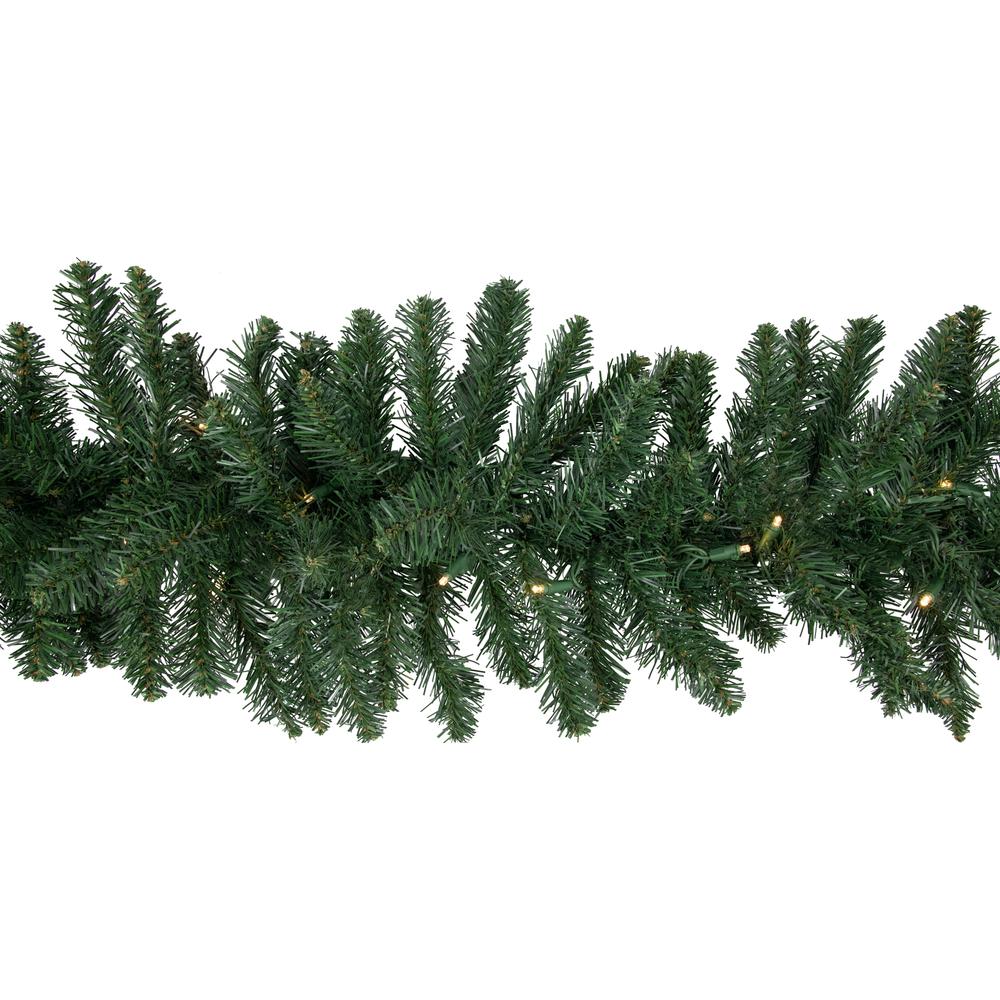9' x 12" Buffalo Fir Artificial Christmas Garland - Warm White LED Lights. Picture 6