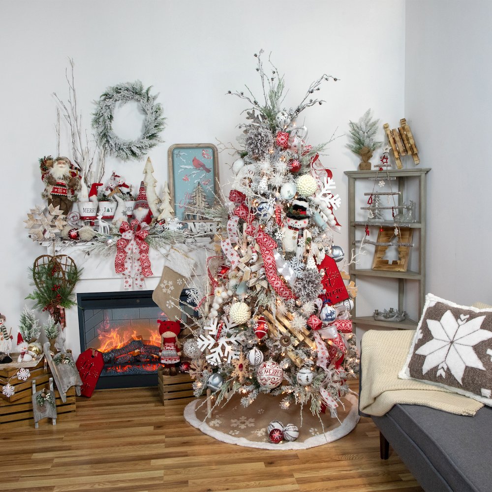 8.25" White Reindeer Christmas Decoration. Picture 3