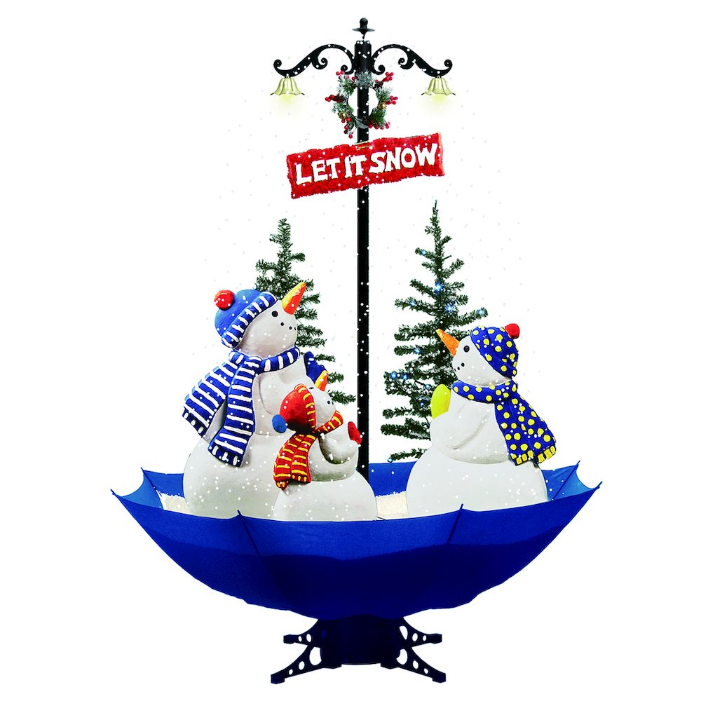 Musical Snowing Let it Snow Snowmen in Umbrella Base Christmas Decoration - 5.5'. Picture 3