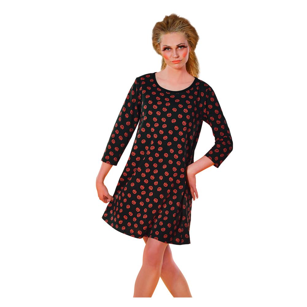 Black and Orange Pumpkin Women Adult Halloween Costume - Small. Picture 1