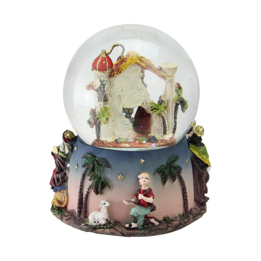 6" Nativity Manger Scene Religious Musical Christmas Snow Globe. Picture 2