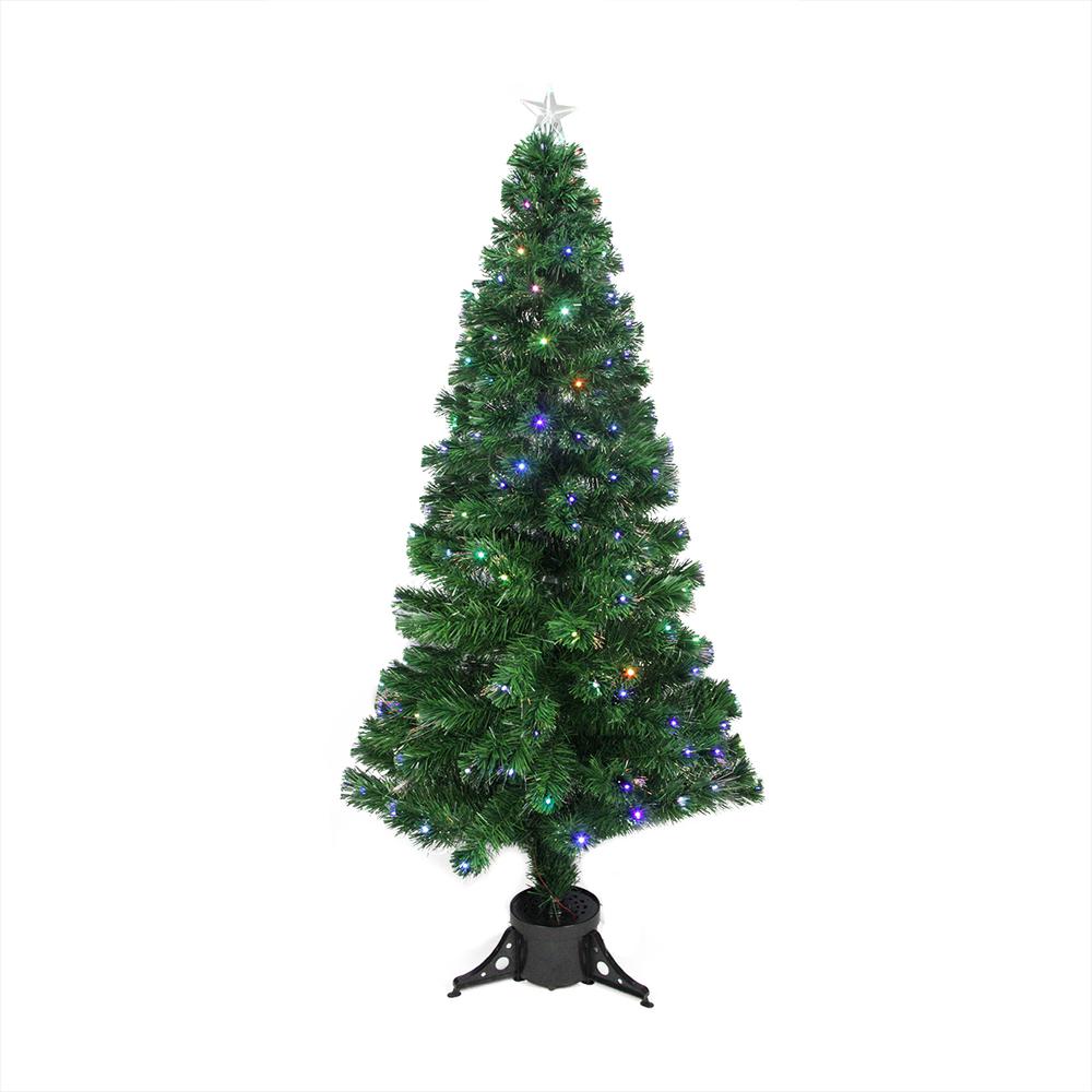6' Pre-Lit LED Color Changing Fiber Optic Christmas Tree with Star Tree Topper. Picture 1