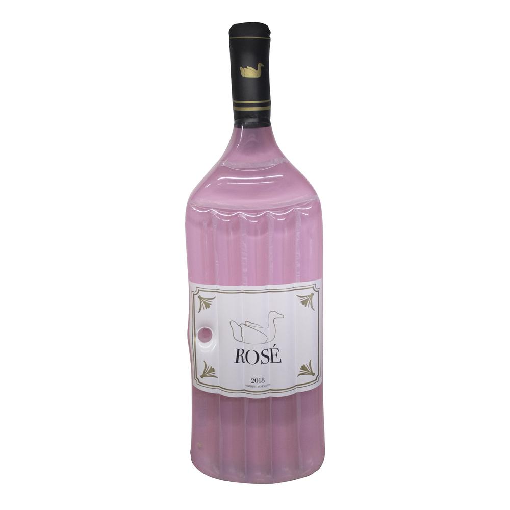 94" Pink Rose Bottle Inflatable Swimming Pool Lounge Float. Picture 1
