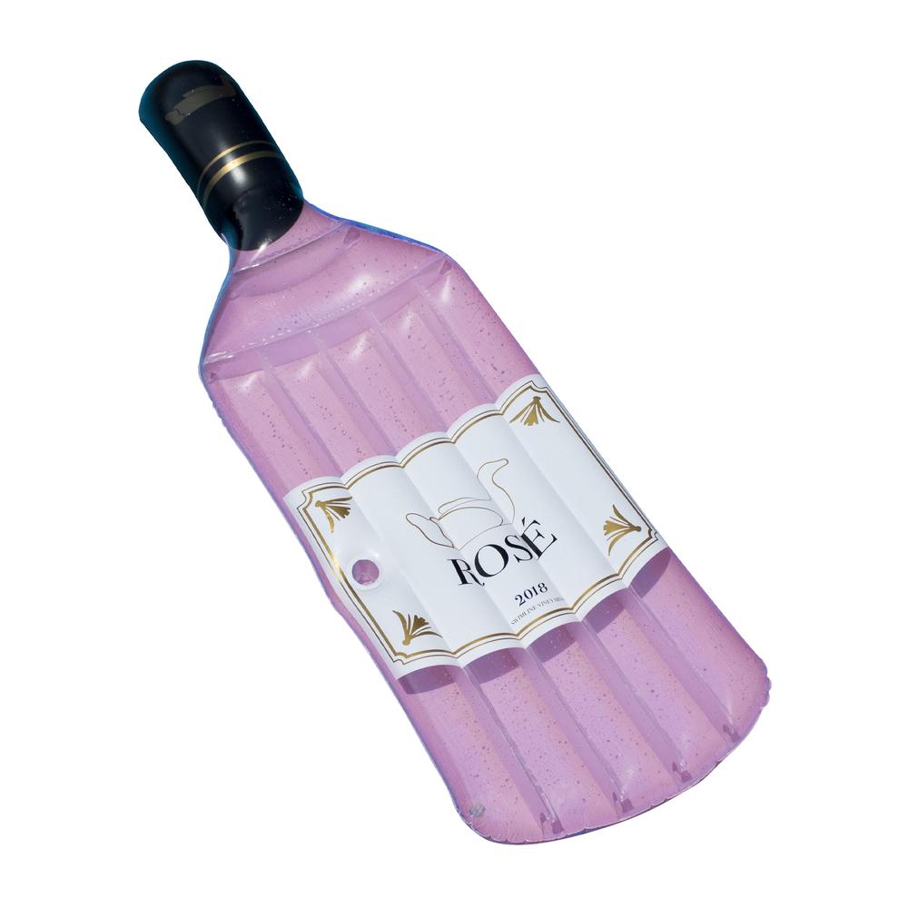 94" Pink Rose Bottle Inflatable Swimming Pool Lounge Float. Picture 6