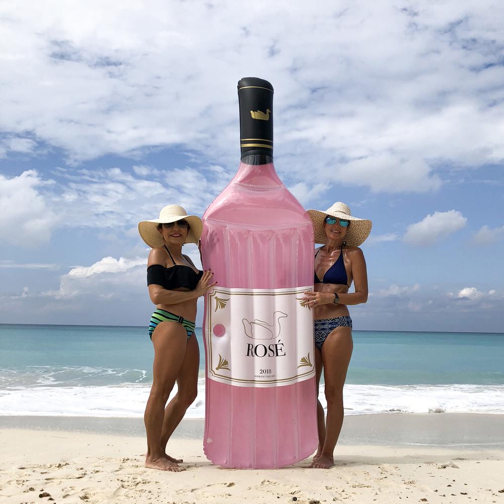 94" Pink Rose Bottle Inflatable Swimming Pool Lounge Float. Picture 4