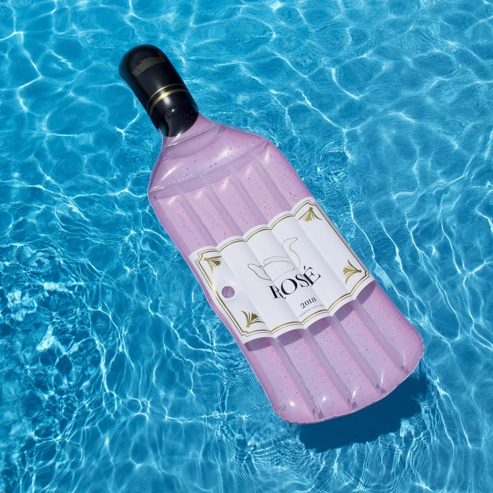 94" Pink Rose Bottle Inflatable Swimming Pool Lounge Float. Picture 5