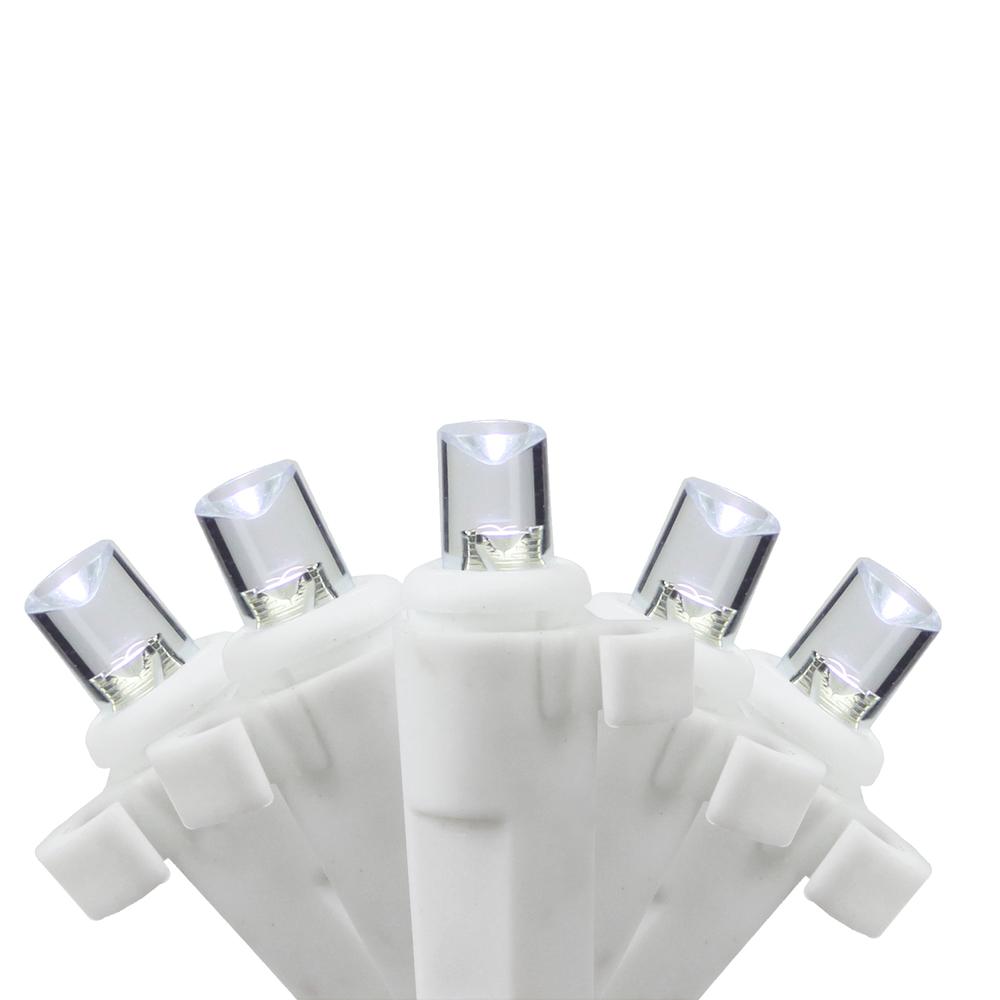35 Battery Operated Clear LED Wide Angle Icicle Christmas Lights - 6.5 ft White Wire. Picture 1