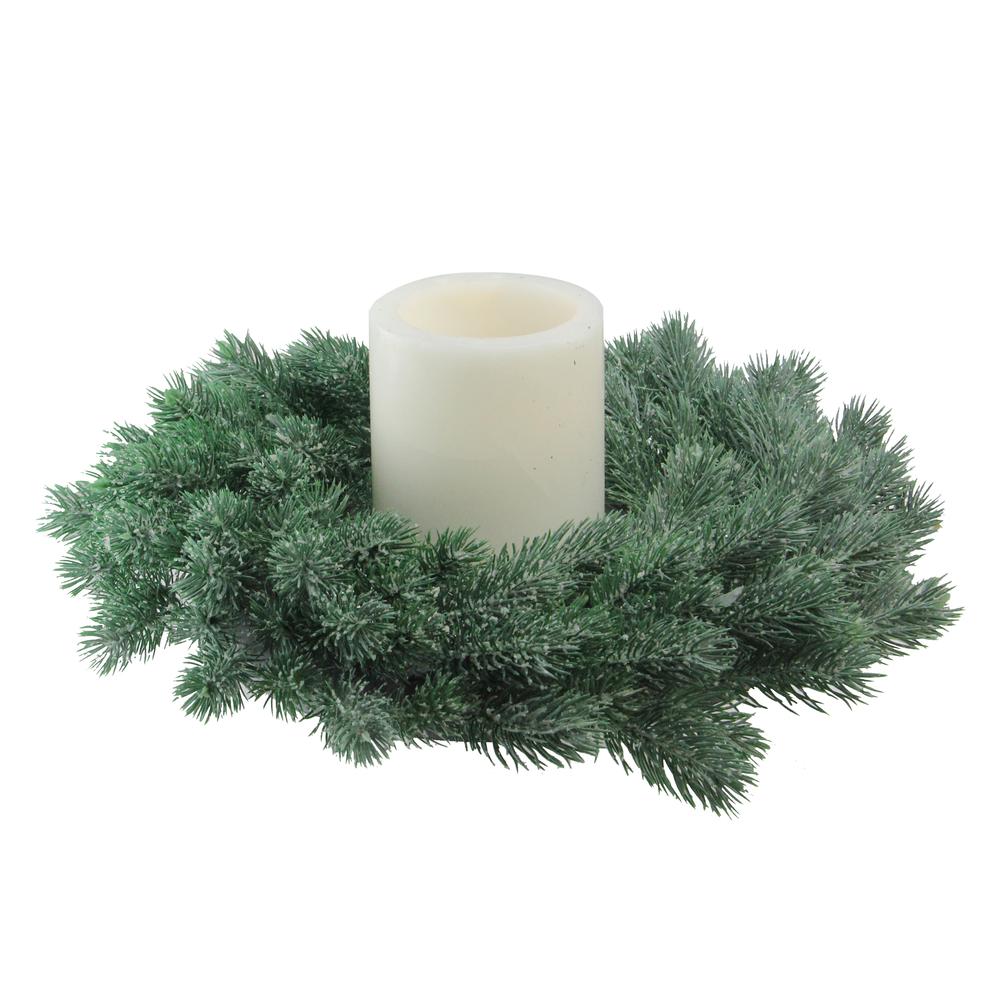 Green Frosted Pine Artificial Christmas Wreath - 16-Inch  Unlit. Picture 2