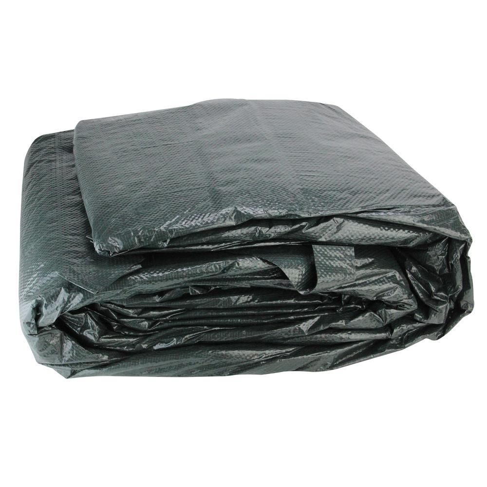 Black Supreme Guard Rectangular Left Step End Step In-Ground Winter Pool Cover. Picture 1