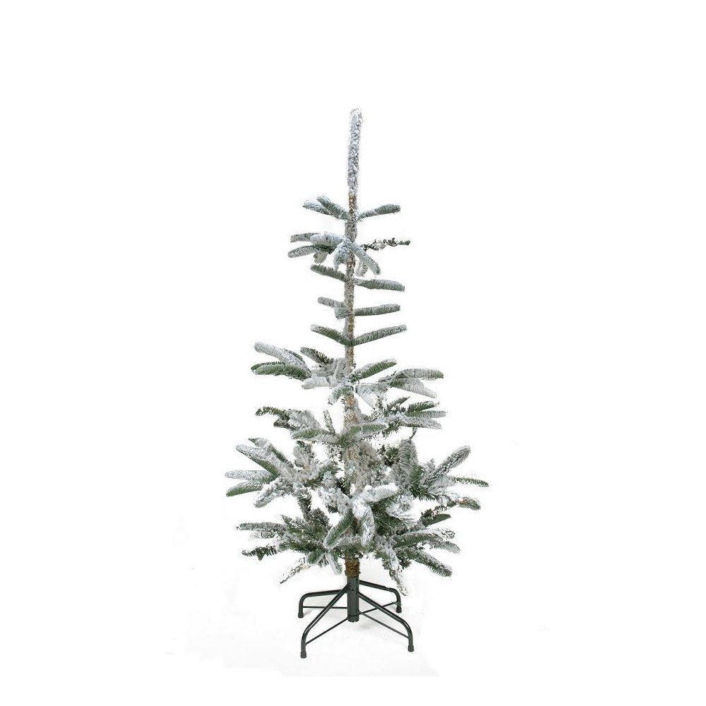 4.5' Green Flocked Nordmann Fir Artificial Christmas Tree - Unlit. Picture 1