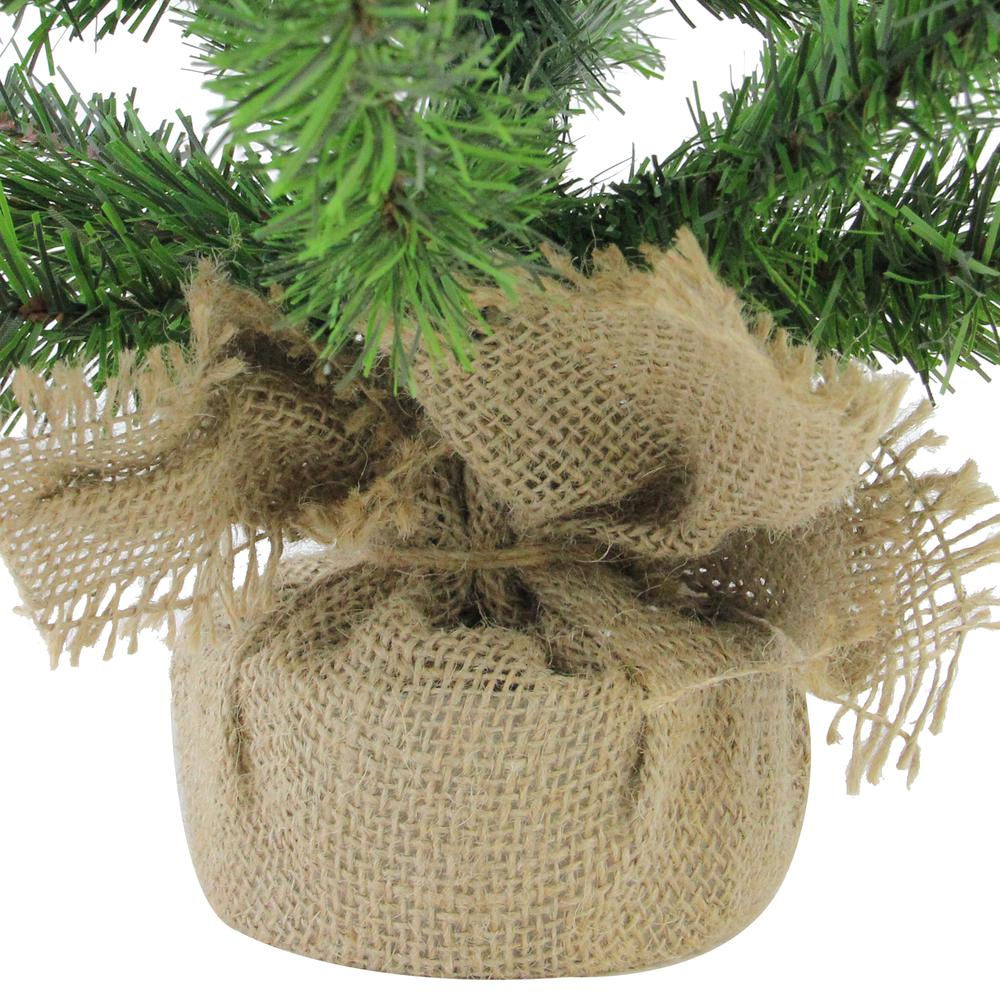 28" Balsam Pine Medium Artificial Christmas Tree in Burlap Base - Unlit. Picture 5