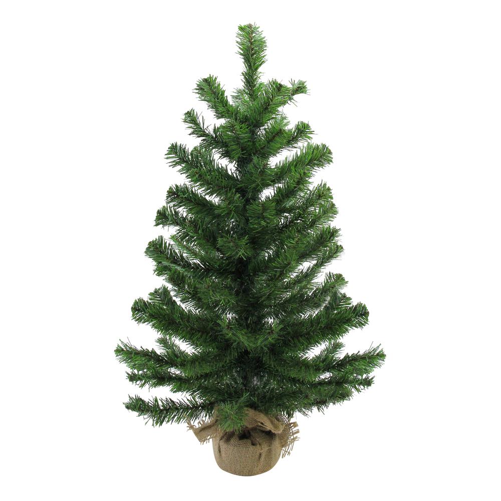 28" Balsam Pine Medium Artificial Christmas Tree in Burlap Base - Unlit. Picture 1