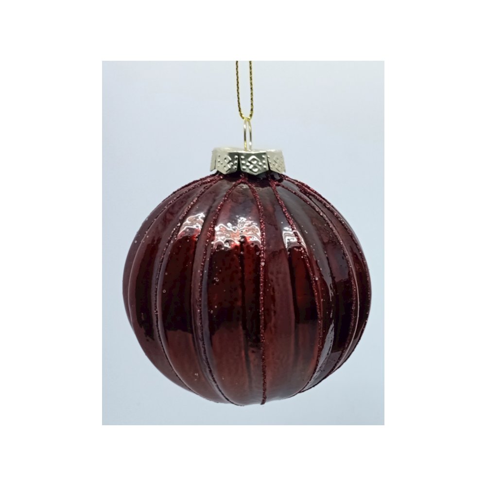 4ct Shiny Maroon Glass Ball Christmas Ornaments 3" (80mm). Picture 7
