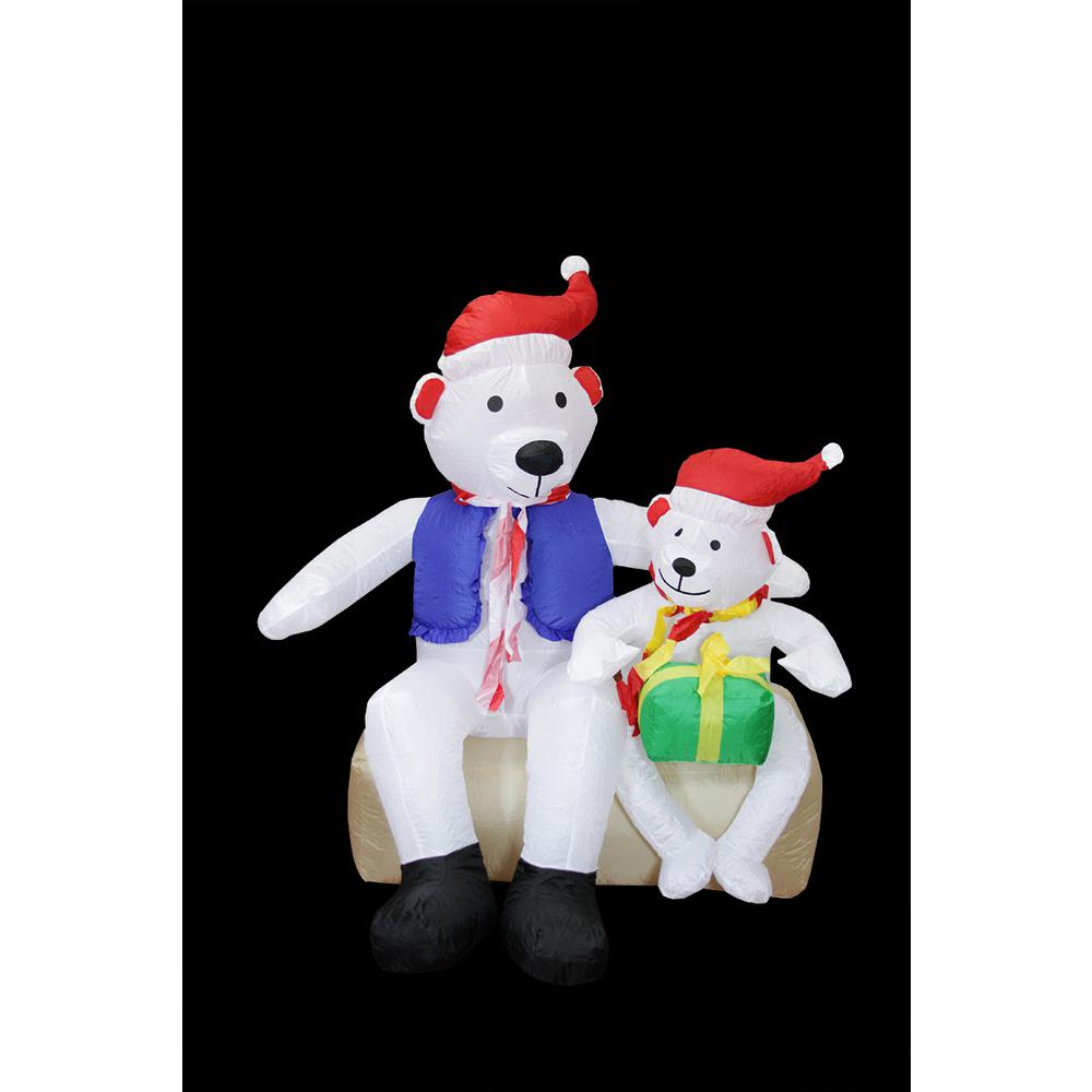 4' Inflatable Polar Bear Family Lighted Christmas Yard Art Decor. Picture 3