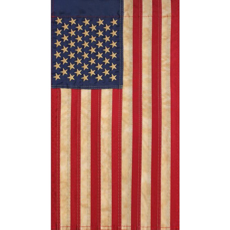 Embroidered Tea-Stained Patriotic USA House Flag 40" x 28". Picture 4
