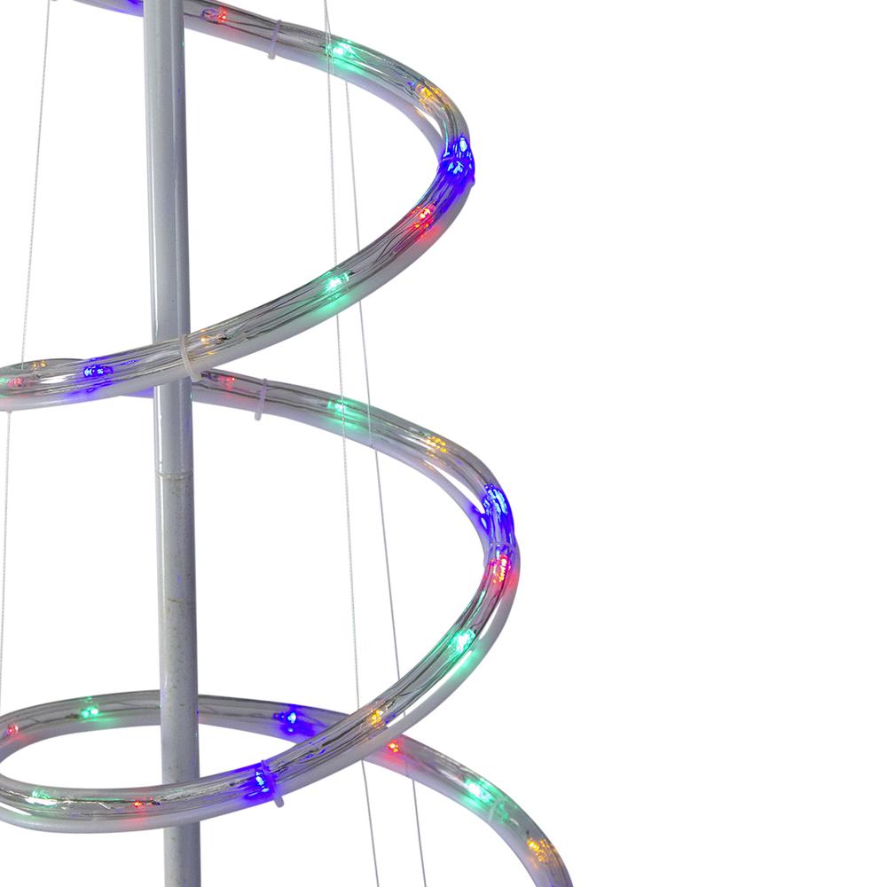 7' Slim Spiral Rope Light Christmas Tree Outdoor Decor - Multicolor LED Lights. Picture 3