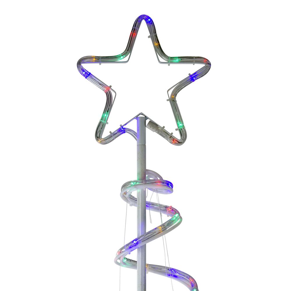 7' Slim Spiral Rope Light Christmas Tree Outdoor Decor - Multicolor LED Lights. Picture 2
