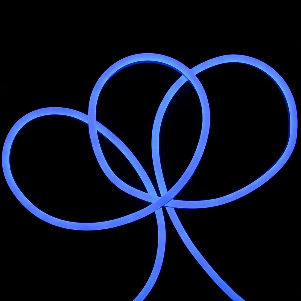 840 Blue LED Commercial Grade Neon Style Flexible Christmas Rope Lights - 18 ft Blue Tube. Picture 1